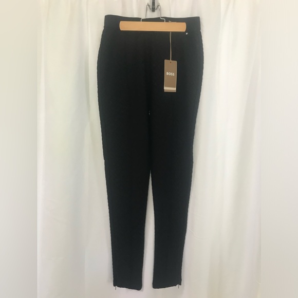 NWT Boss Women’s Extra Slim Fit Leggings in Power-Stretch Monogram Jacquard Sz M - Picture 2 of 16